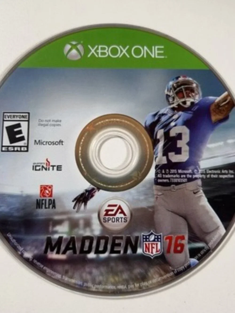 Madden NFL 16 Xbox One Video Game Disc TESTED